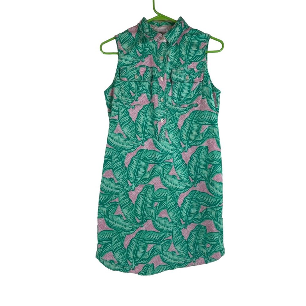 Vineyard Vines Margo Print Midi Dress Sz‎ 0 Small Womens Sleeveless Green Floral